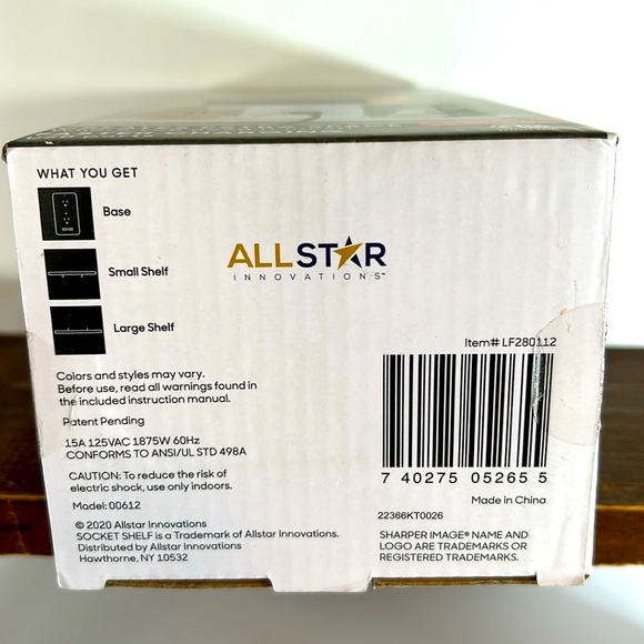 Sharper Image NIB Socket Shelf Ultra Add Shelves To Any Outlet Indoor Use Only - Picture 10 of 10